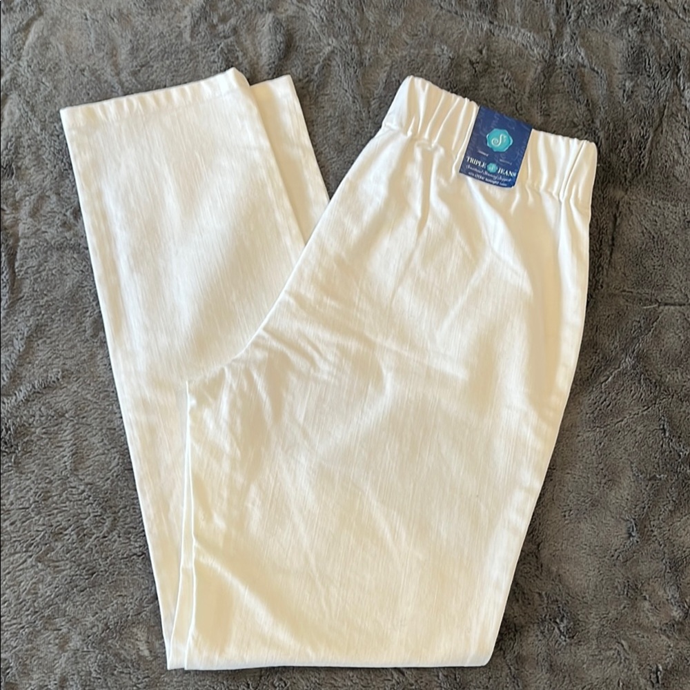 Soft Surroundings White Triple Jeans NEW Size M (10-12)